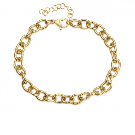 Pulsera Eslabón Acero 21+5 cm Bañado Oro