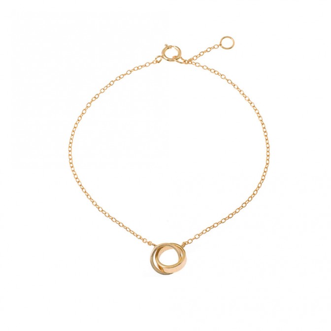 Pulsera Plata - 2 Circulos 14mm