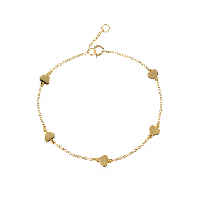 Pulsera Plata - Corazon 5mm