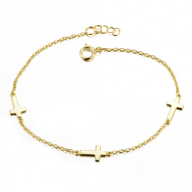 Pulsera Plata - Cruz 10*6mm