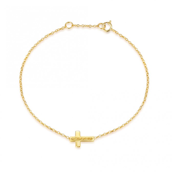 Pulsera Plata - Cruz 11mm