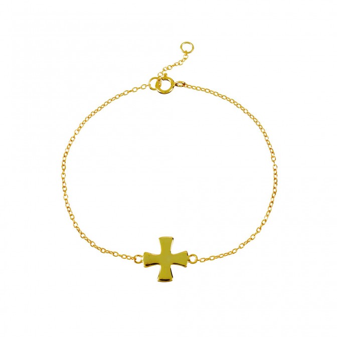 Pulsera Plata - Cruz 12mm