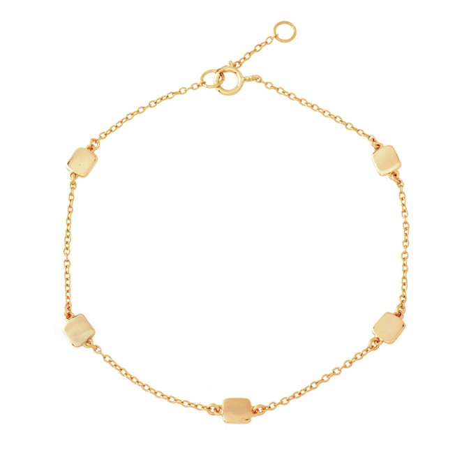 Pulsera Plata - Cuadrado 4mm