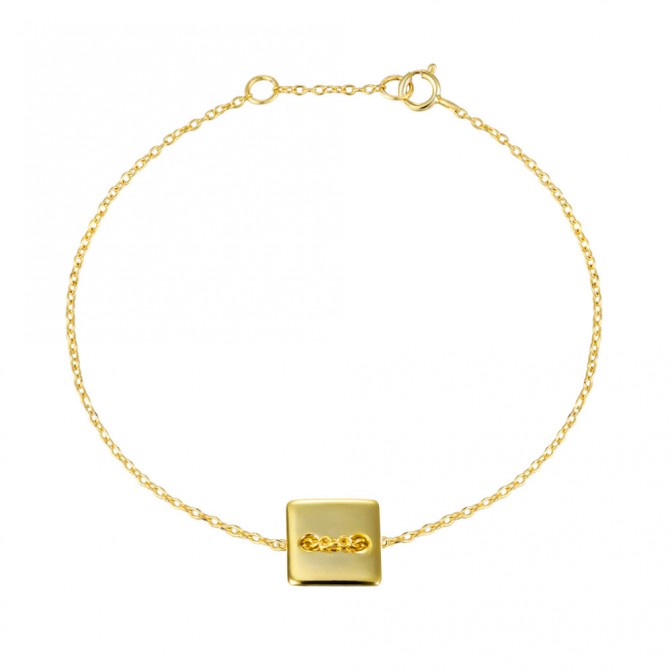 Pulsera Plata - Cuadrado 8mm