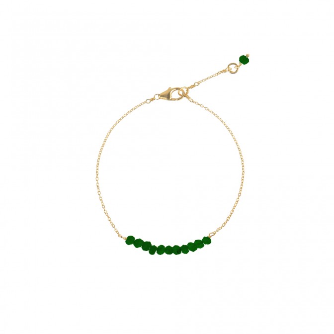 Pulsera Plata - Mineral 30mm - 18+2 cm - Bañado Oro y Plata Rodiada