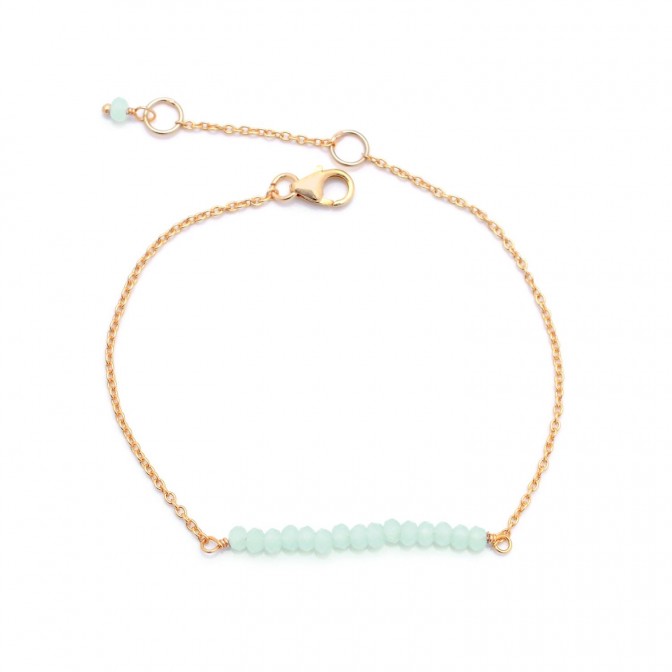 Pulsera Plata - Mineral 30mm - 18+2 cm - Bañado Oro y Plata Rodiada 2