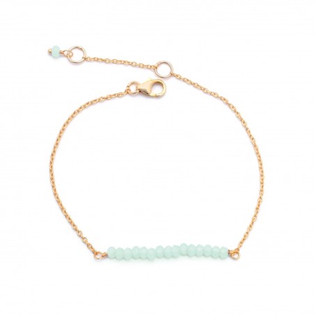 Pulsera Plata - Mineral 30mm - 18+2 cm - Bañado Oro y Plata Rodiada