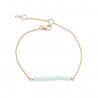 Pulsera Plata - Mineral 30mm - 18+2 cm - Bañado Oro y Plata Rodiada