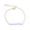 Pulsera Plata - Mineral 30mm - 18+2 cm - Bañado Oro y Plata Rodiada