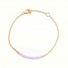 Pulsera Plata - Mineral 30mm - 18+2 cm - Bañado Oro y Plata Rodiada