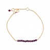 Pulsera Plata - Mineral 30mm - 18+2 cm - Bañado Oro y Plata Rodiada