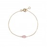 Pulsera Plata - Mineral Lagrima 6*8,5 mm - 17+1,5cm - Bañado Oro