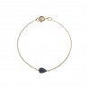 Pulsera Plata - Mineral Lagrima 6*8,5 mm - 17+1,5cm - Bañado Oro