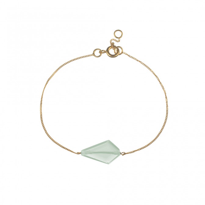 Pulsera Plata - Mineral Rombo 11*18,50 mm - 17+1,5cm - Bañado Oro y Plata Rodiada 2