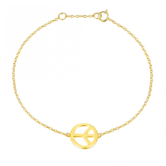 Pulsera Plata - Paz 10mm 2