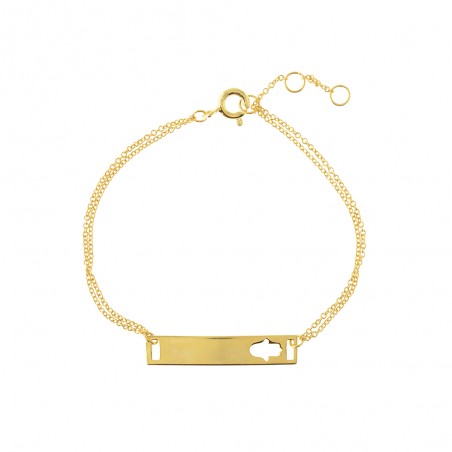 Pulsera Plata 925 - Placa Mano Fatima 28mm