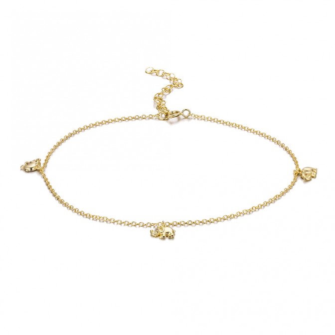 Tobillera Circonita - Elefantes 7mm