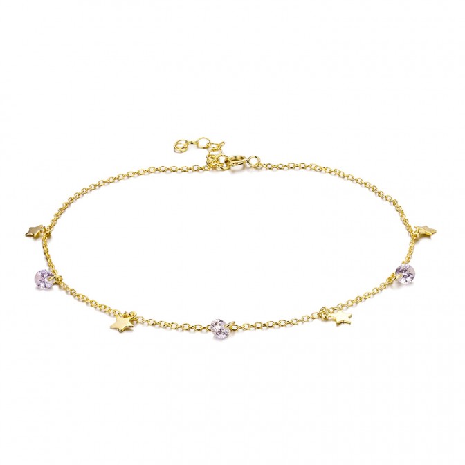 Tobillera Circonita - Estrellas 4mm