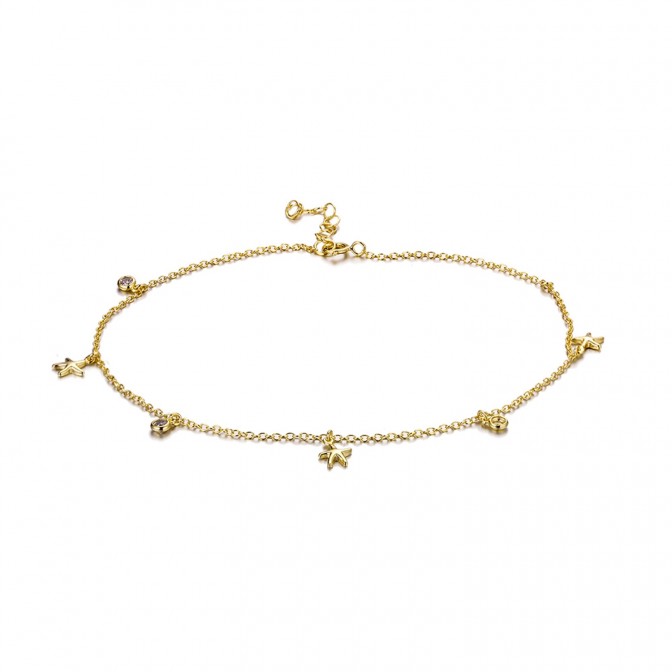 Tobillera Circonita - Estrellas 5mm