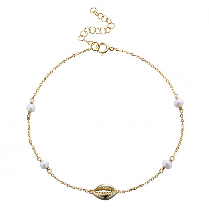 Tobillera Concha Perla - 21+4 cm