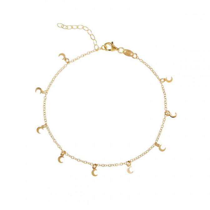 Tobillera Plata - Luna 4mm