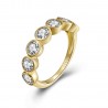 Anillo Circonita - 7 CZ - Bañado Oro y Plata Rodiada