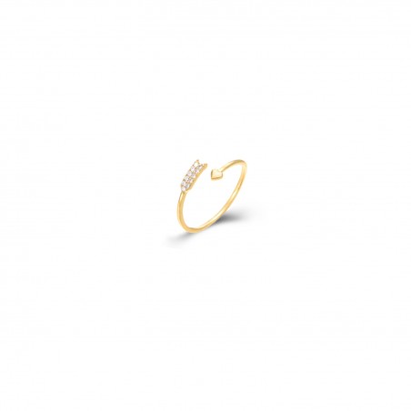 Anillo Corazon - Circonita - Plata Bañado Oro y Plata Rodiada