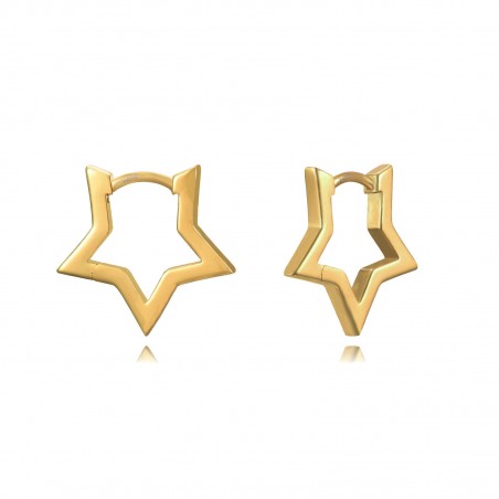 Pendientes Estrella - 15mm - Plata Bañado Oro y Plata Rodiada