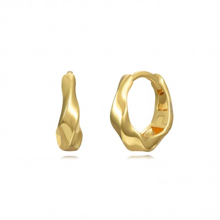 Pendientes Aro Irregular - 11,50 mm - Bañada Oro y Plata Rodiada Pendientes Aro Irregular - 11,50 mm - Bañada Oro y Plata Rodiada