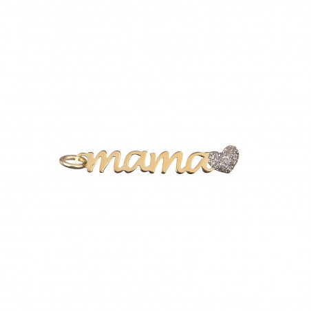 Charm Circonita - Mama - 4*27,50mm - Bañado oro Y Plata Rodiada