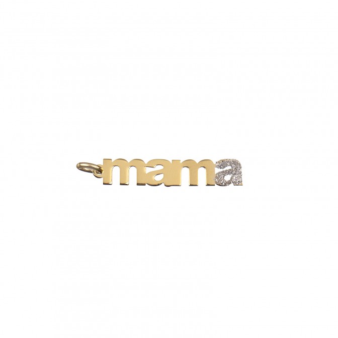 Charm Circonita - Mama - 5*24mm - Bañado oro Y Plata Rodiada