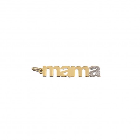 Charm Circonita - Mama - 5*24mm - Bañado oro Y Plata Rodiada