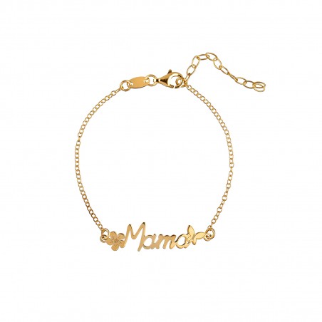 Pulsera Plata - Mama 34mm - 16+4 cm - Bañado Oro y Plata Rodiada