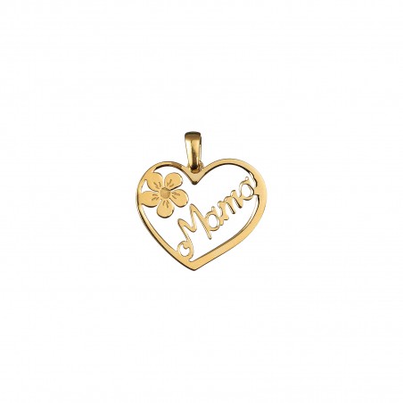 Charm Corazon - Mama 20 mm - Bañado Oro y Plata Rodiada