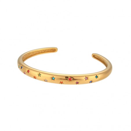 Pulsera Acero Esclava - Circonita - 62mm - Bañado Oro