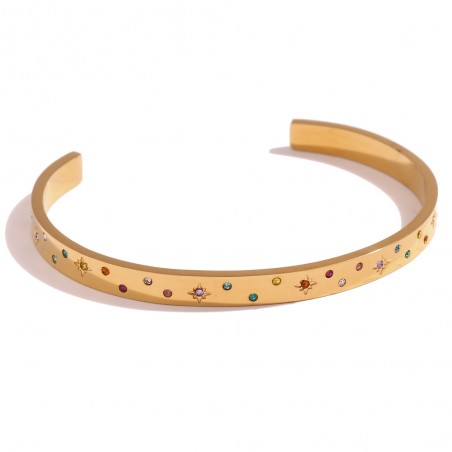 Pulsera Acero Esclava - Estrella - 62mm - Bañado Oro