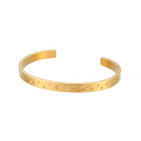 Pulsera Acero Esclava - Estrella - 62mm - Bañado Oro