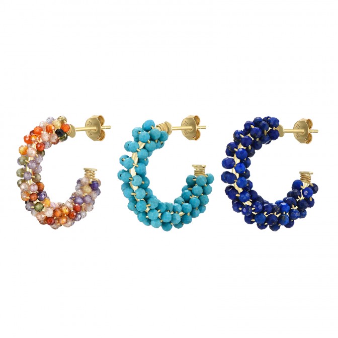 Pendientes Minerales - Aro 25 mm - Bañado Oro