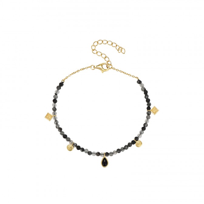 Pulsera Mineral - 2,5mm - 16+4 cm - Bañado Oro