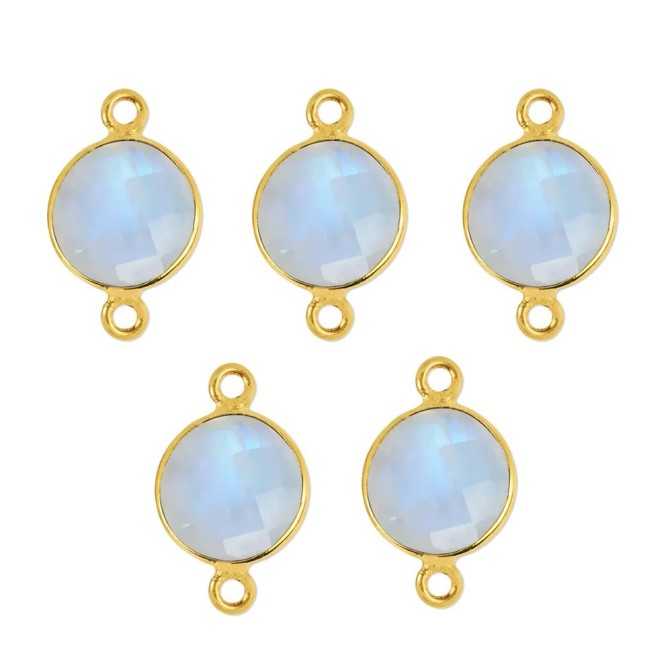 Mineral Connector - 5u - 6mm - Gold Plated