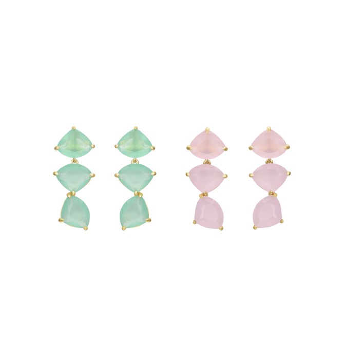 Pendientes Minerales 29 mm Bañado Oro