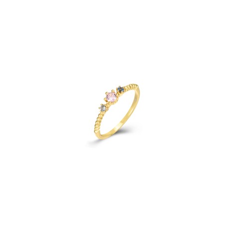 Anillo Circonita Multi - 4,5 mm - Bañado Oro