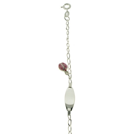 ESCLAVA INFANTIL COLGANTE MARIQUITA ROSA (13 + 2cm)