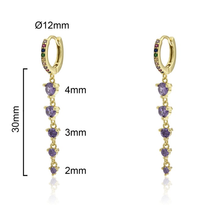 ARGOLLA DOS FILAS CIRCONITAS COLORES Ø12mm