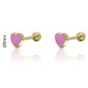 PENDIENTES "LOLLIPOP" CORAZÓN ESMALTE 5mm TUERCA BOLITA