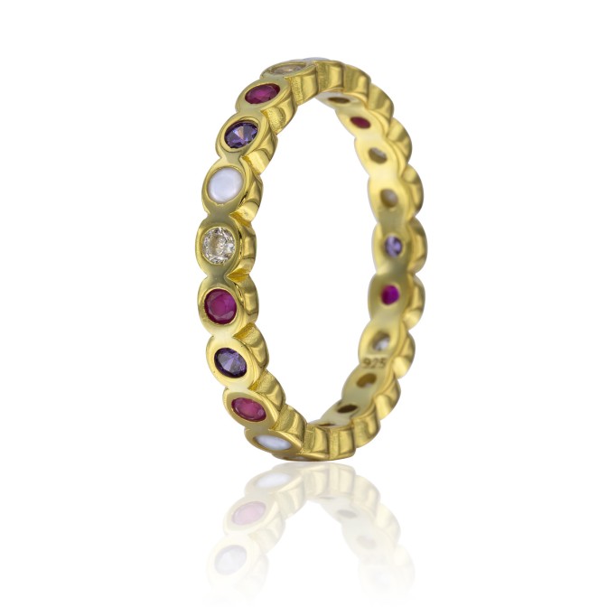 SORTIJA CON CHATONES DE COLORES