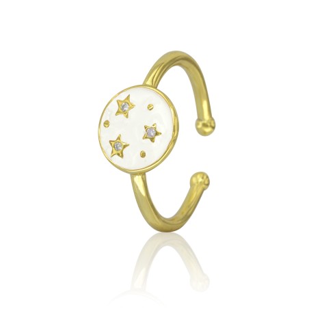 SORTIJA ESMALTE ESTRELLAS CIRCONITAS