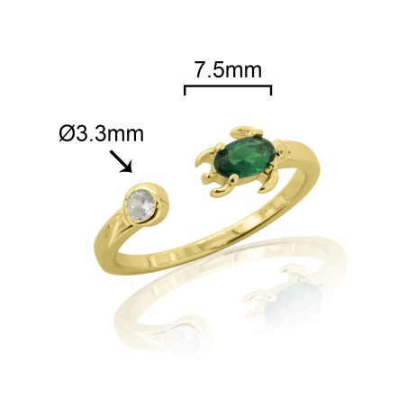 SORTIJA TORTUGA VERDE 7.5mm Ø3.3mm