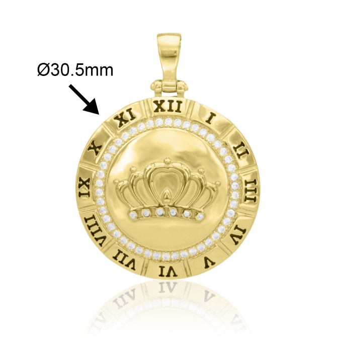 COLGANTE CORONA NÚMEROS ROMANOS CIRCONITAS Ø30'5mm
