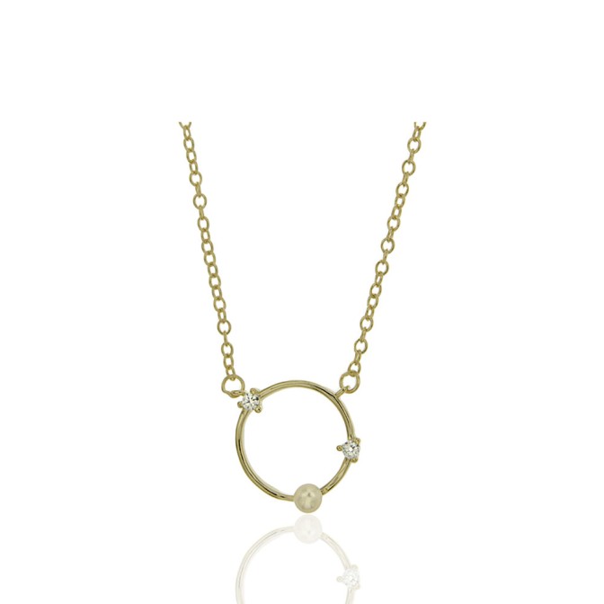 GARGANTILLA CÍRCULO CALADO + DOS CIRCONITAS + PERLA